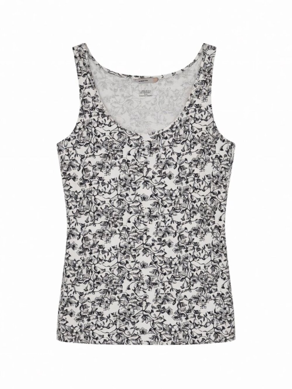 H&M Floral Tank Top Women M Black/White